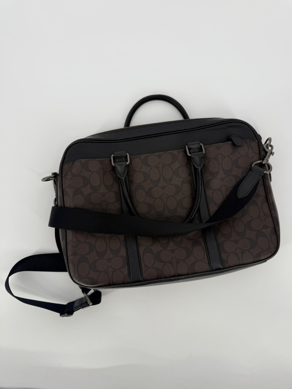 Coach Perry Slim Briefcase Signature Brown - Picture 2 of 7